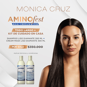 AMINOFEST TODO LARGO + KIT CUIDADO EN CASA SHAMPOO + CREAM MASK X 300ML  $350,000 - Servicio en Punto de Venta