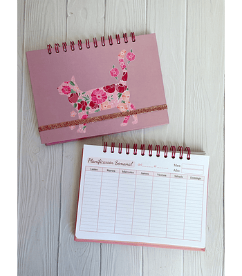 Planner Semanal Gato Floral