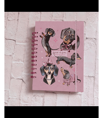 Agenda no fechada  ilustrada Perritos Salchicha Elegantes