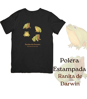 Polera de algodón Estampada Ranita de Darwin - negro