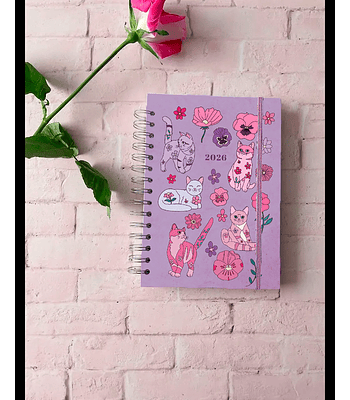 Planner Minimalista 2026 portada Gatitos flores