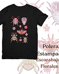 Polera de algodón Estampada Escarabajos Florales
