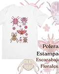 Polera de algodón Estampada Escarabajos Florales