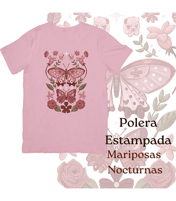Polera de algodón Estampada Mariposas Nocturnas