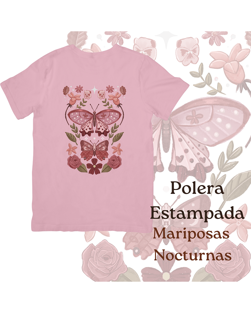Polera de algodón Estampada Mariposas Nocturnas