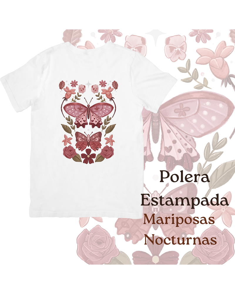 Polera de algodón Estampada Mariposas Nocturnas
