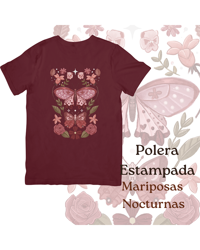 Polera de algodón Estampada Mariposas Nocturnas