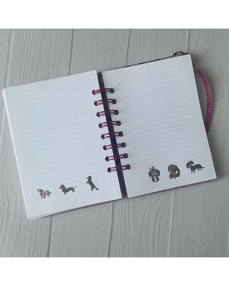 Mini Planner a6 perritos salchicha elegantes