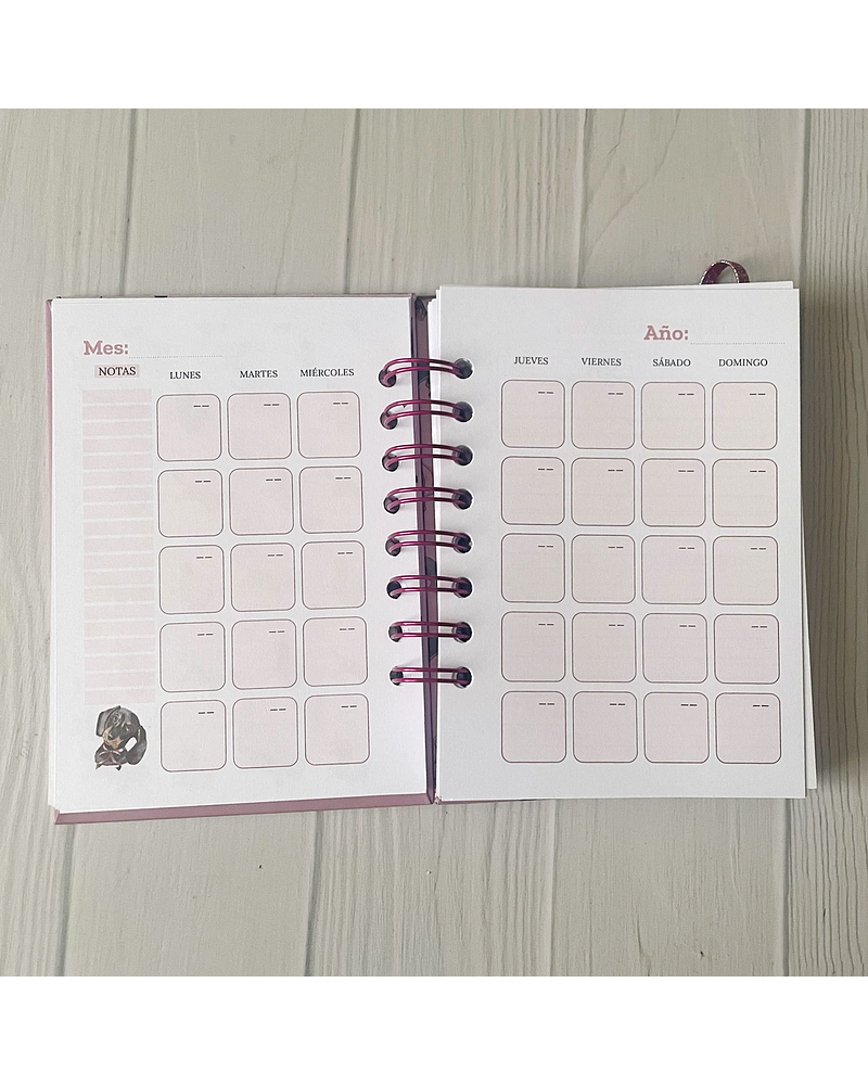 Mini Planner a6 perritos salchicha elegantes