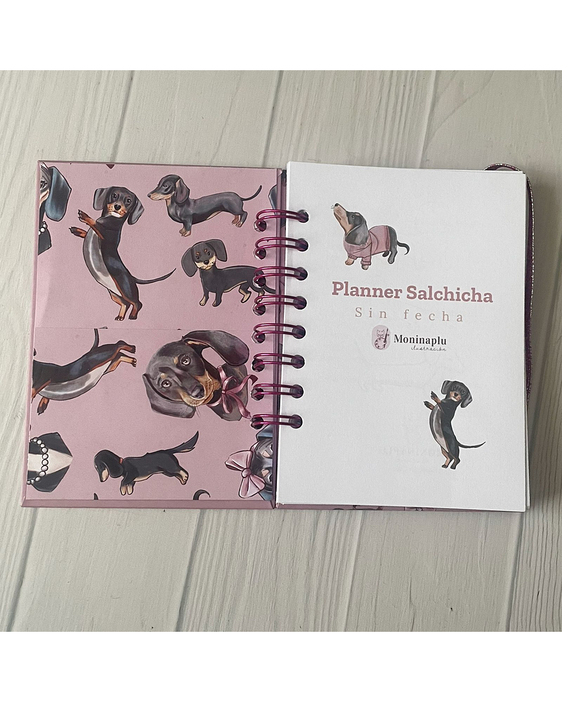 Mini Planner a6 perritos salchicha elegantes