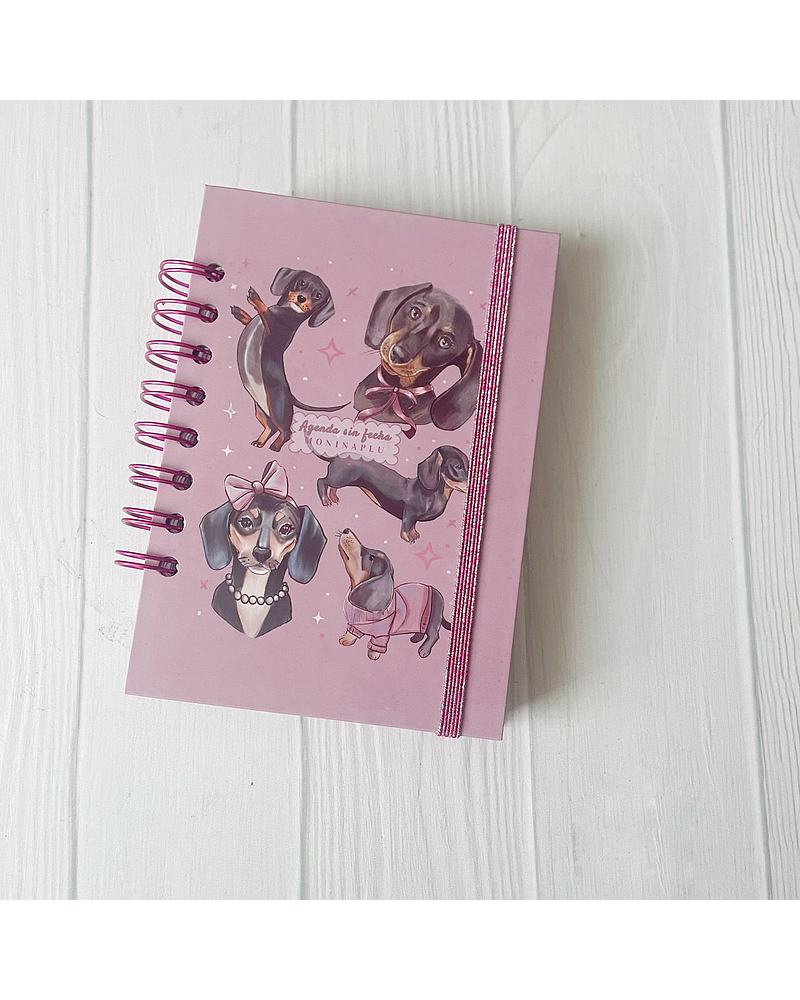 Mini Planner a6 perritos salchicha elegantes