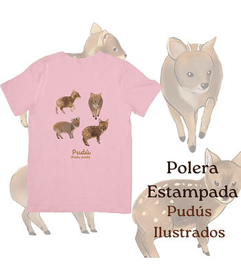 Polera de algodón Estampada Pudús - rosado