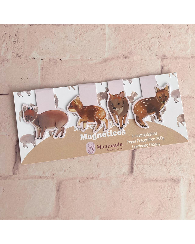 Marcapáginas Magnéticos Pudú | Papelería Ilustrada Chilena