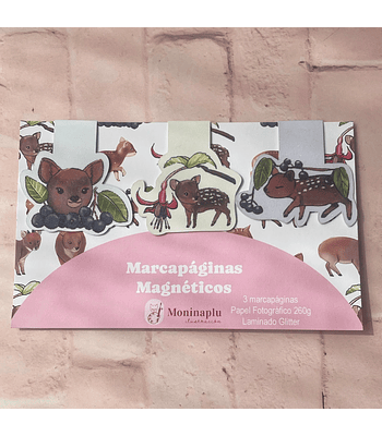 Marcapáginas Magnéticos Pudú diseño Chilco y Maqui | Papelería Ilustrada Chilena