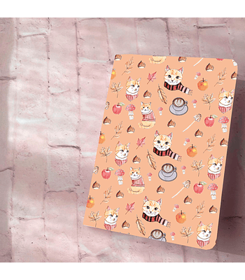 Libreta a5 Tapa blanda Gatitos Otoño