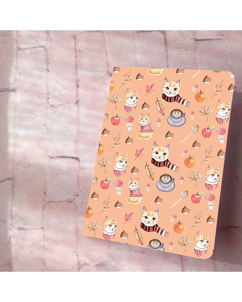 Libreta a5 Tapa blanda Gatitos Otoño