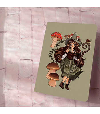 Libreta a5 Tapa blanda Brujita Fungi