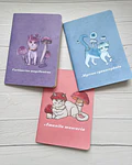 Pack de 3 Libreta a5 Tapa blanda Hongo Fungi gatitos