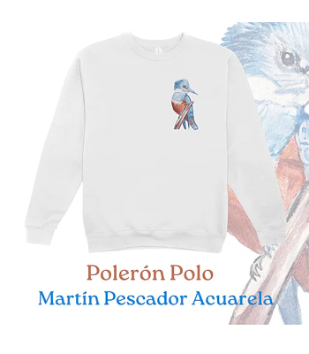 Polerón Polo Estampado Martín Pescador Acuarela