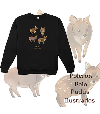 Poleron Polo estampado pudus ilustrados
