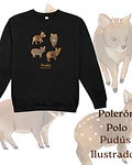 Poleron Polo estampado pudus ilustrados
