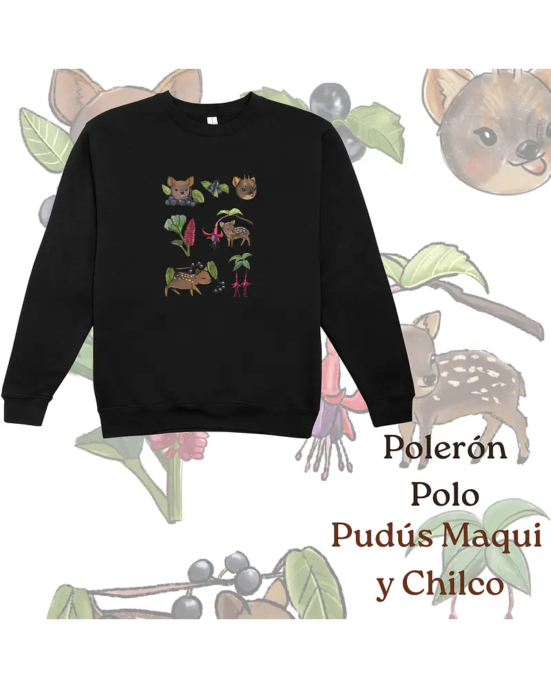 Polerón Polo Estampado Pudús Maqui y Chilco