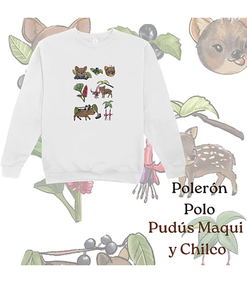 Polerón Polo Estampado Pudús Maqui y Chilco