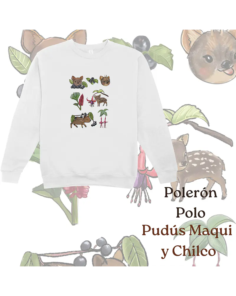 Polerón Polo Estampado Pudús Maqui y Chilco