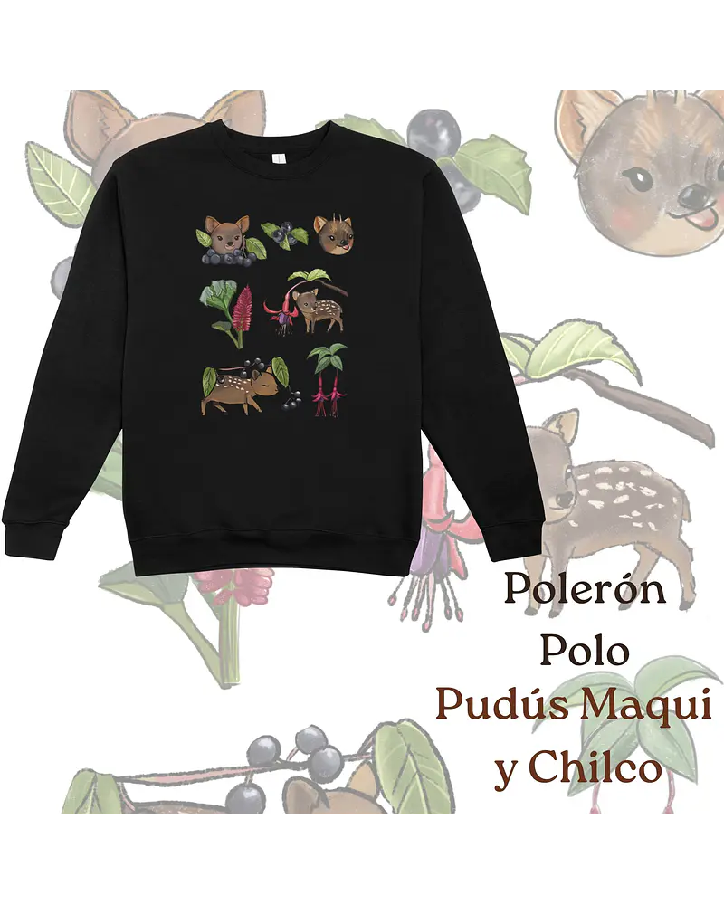 Polerón Polo Estampado Pudús Maqui y Chilco