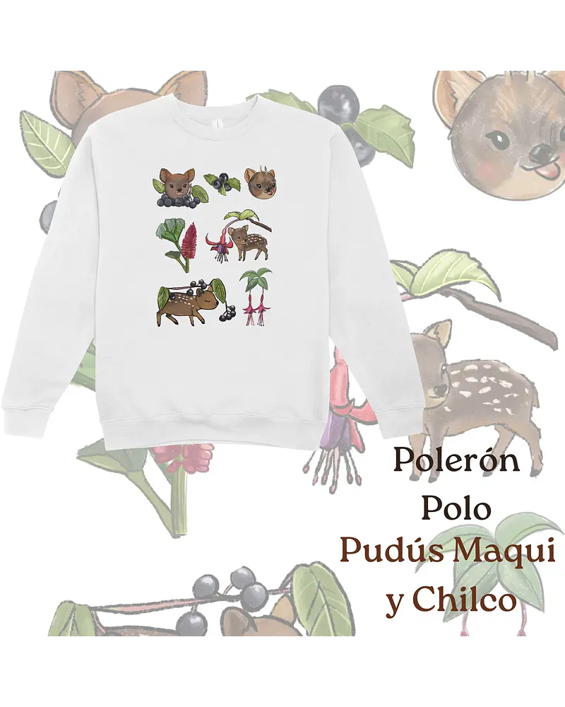 Polerón Polo Estampado Pudús Maqui y Chilco