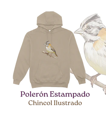 Poleron Canguro estampado Chincol Ilustrado
