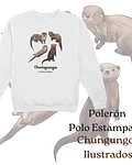Poleron Polo estampado Chungungos Ilustrados, fauna chilena