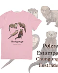Polera de algodón Estampada Chungungos Ilustrados, fauna chilena
