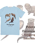 Polera de algodón Estampada Chungungos Ilustrados, fauna chilena