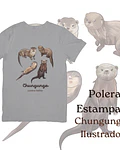 Polera de algodón Estampada Chungungos Ilustrados, fauna chilena