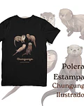 Polera de algodón Estampada Chungungos Ilustrados, fauna chilena