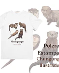 Polera de algodón Estampada Chungungos Ilustrados, fauna chilena