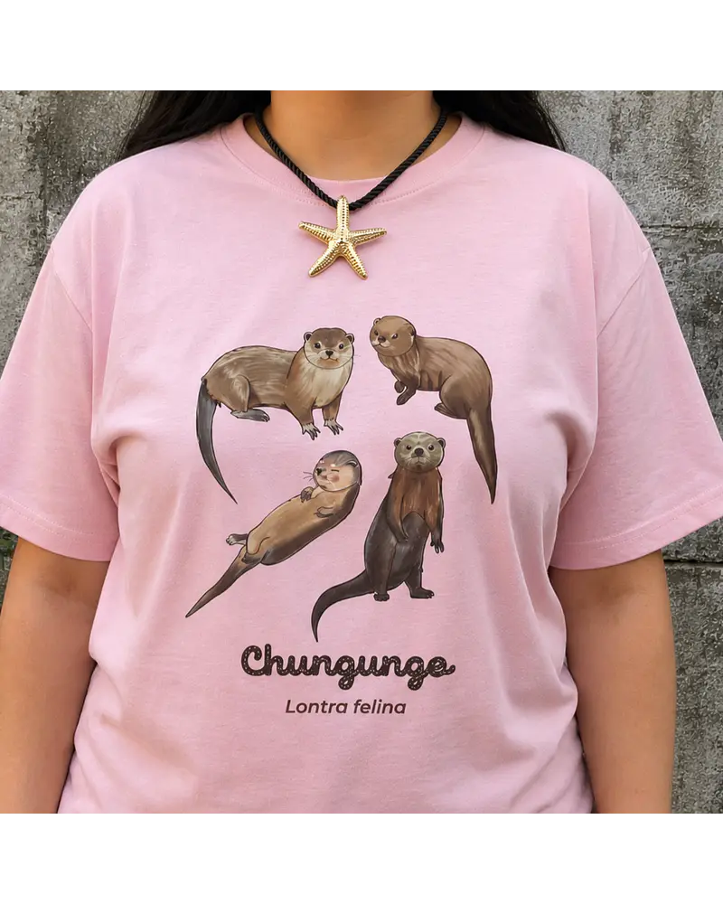 Polera de algodón Estampada Chungungos Ilustrados, fauna chilena