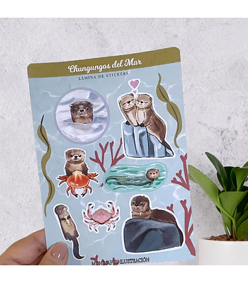 Hoja de stickers Chungungos del mar