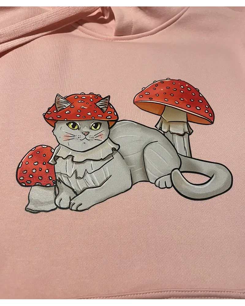 Polerón Canguro Estampado Fungi Hongos Gatito Amanita muscaria