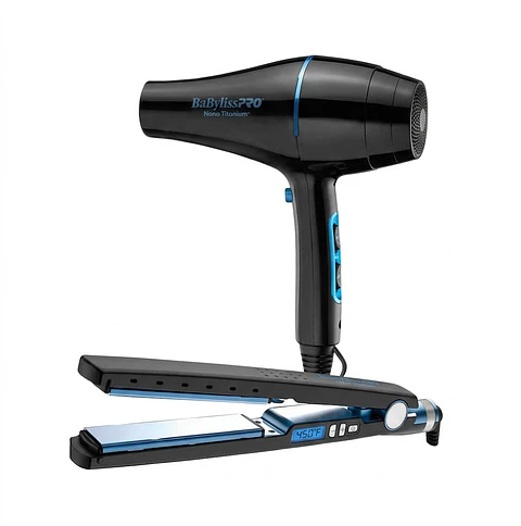 BaBylissPRO Nano Black Kit Plancha + Secador