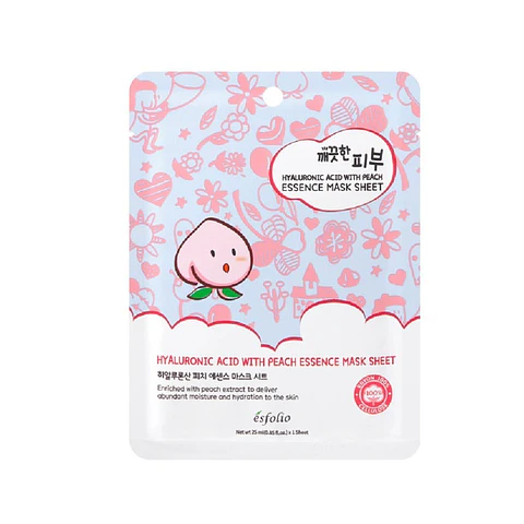 Esfolio Pure Skin Hyaluronic Acid & Peach Essence Mask Sheet