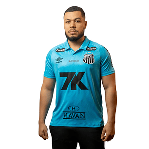 Terceira Camisa Santos 2025/2026 Com Patrocínios Torcedor Masculina Azul