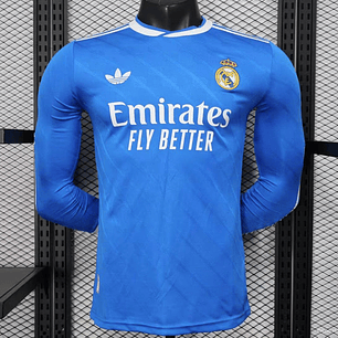 Player Version 25/26 Real Madrid Third Blue Long Sleeve Jersey