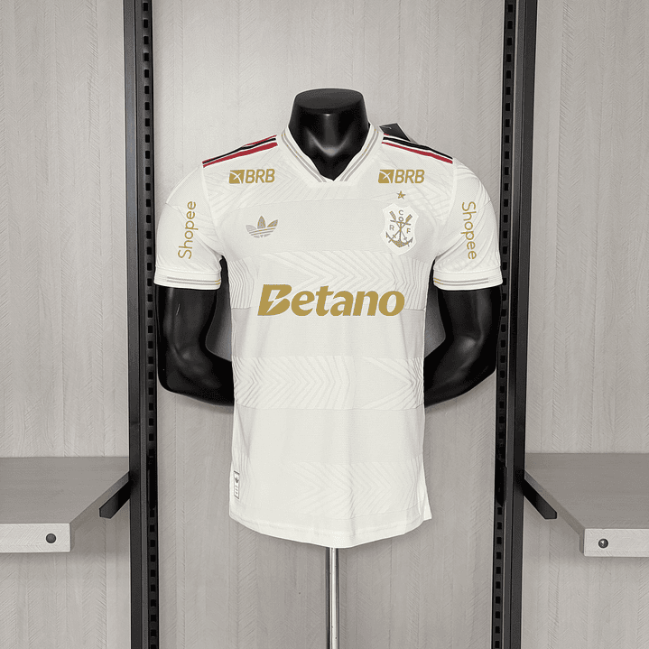 Camisa Flamengo Branca e Dourada – versão jogador - TODOS PATROCINIOS  1