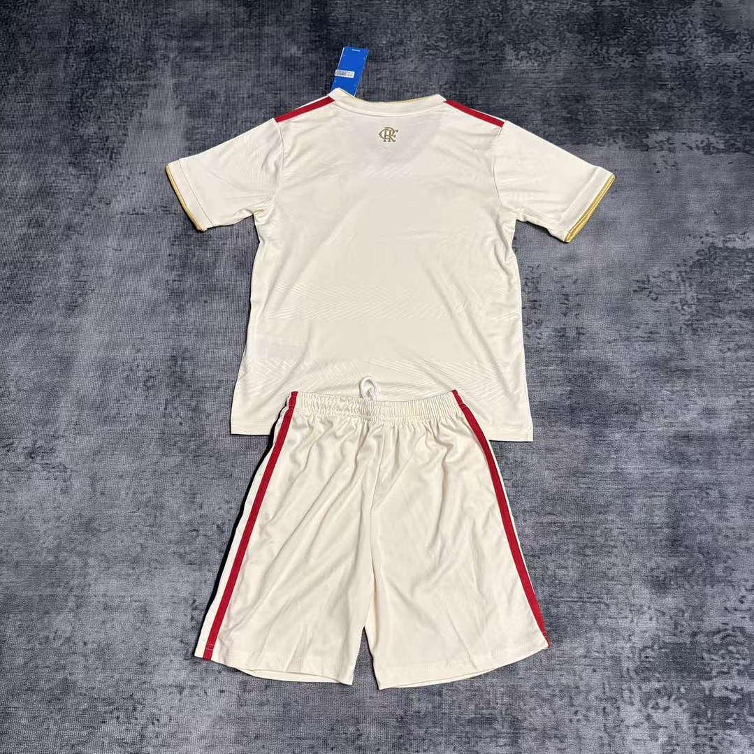 CONJUNTO INFANTIL FLAMENGO 2025 DOURADA branca 2