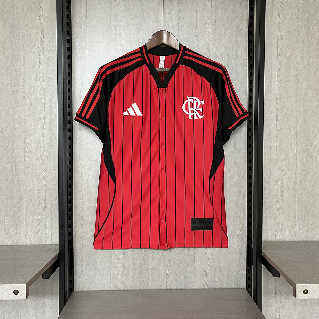 Camisa Flamengo Baseball 2025/2026 Mundial - Camisa mundial de clubes flamengo botões 1