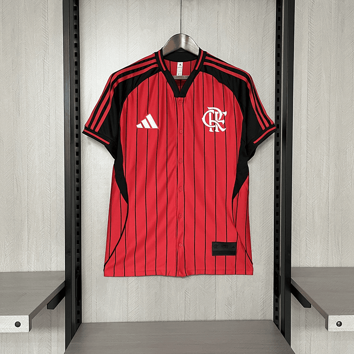 Camisa Flamengo Baseball 2025/2026 Mundial - Camisa mundial de clubes flamengo botões 1