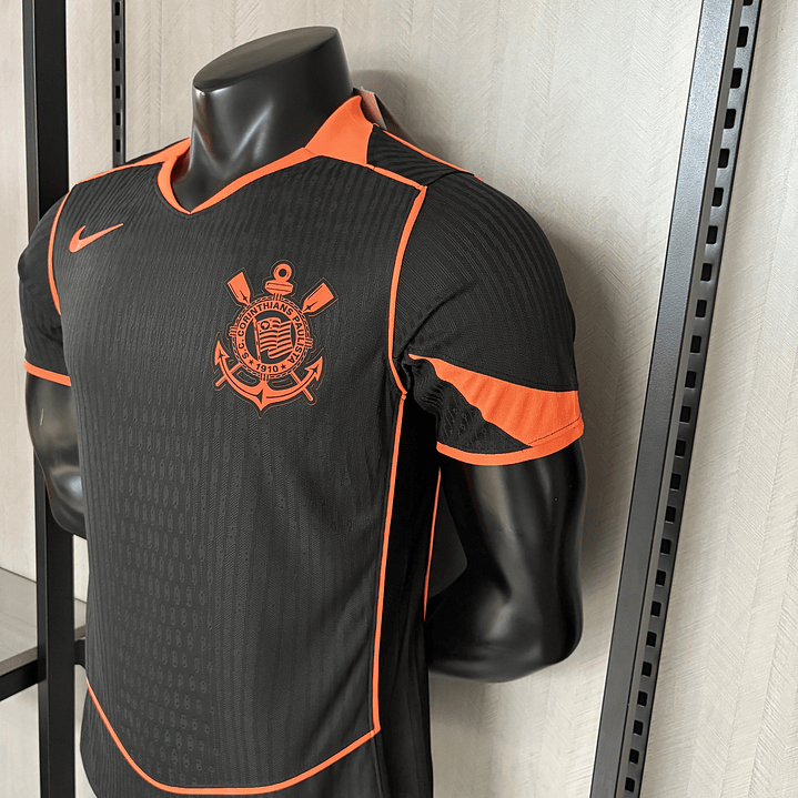 Camisa Corinthians Versão Jogador 25/26. - Preta e Laranja 3