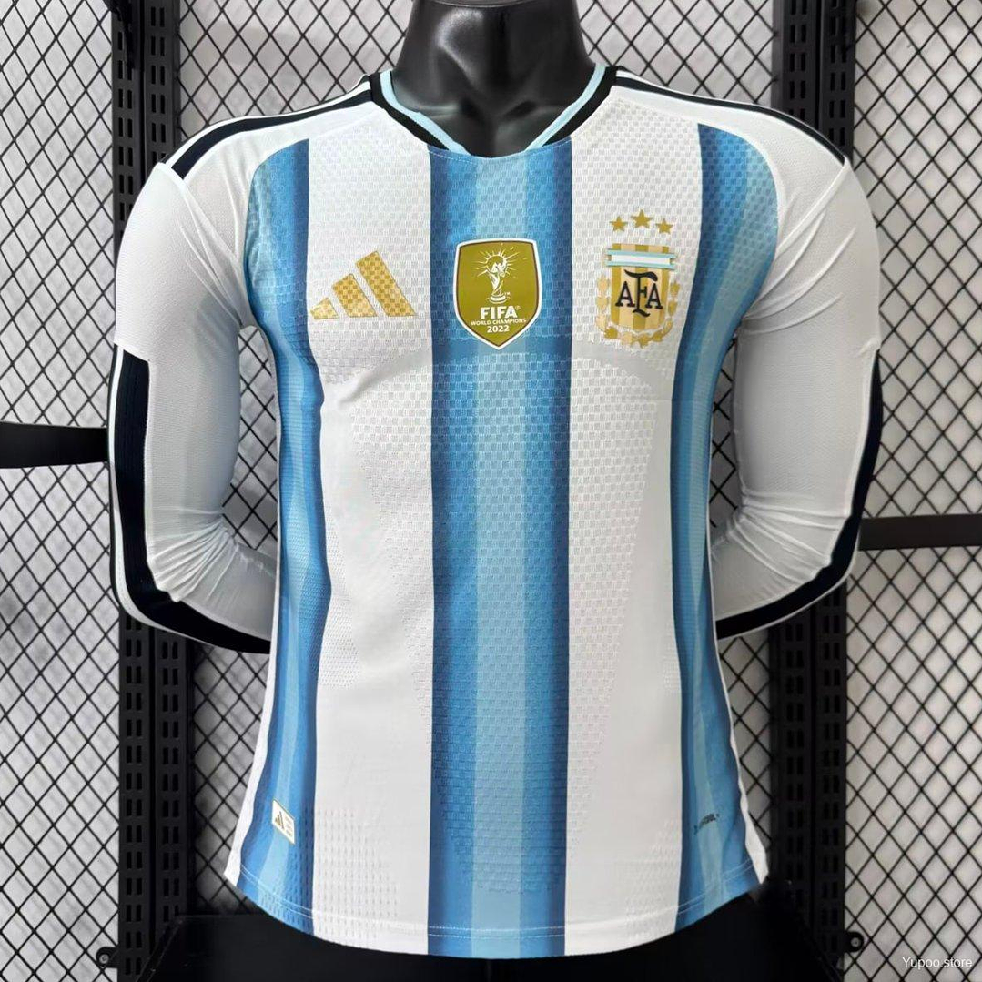 ARGENTINA MANGA LONGA com PATCH - Player Version 2026 Argentina Home Long Sleeve Jersey 1